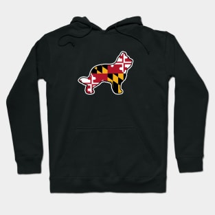 Briard Dog Silhouette with Maryland Flag Hoodie